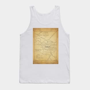 Old Map - Vintage - Paris - Seine Tank Top